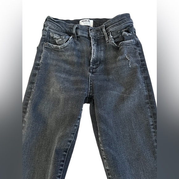 AGOLDE Ag Goldschmeid SOPHIE High Rise Skinny Crop Black Jeans Size 26 26x25 - Picture 4 of 11